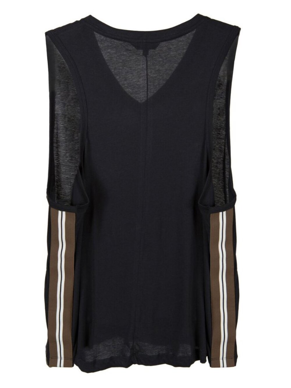NWT Olympia Women's Side Stripe V Tee Jet/ Army Size L